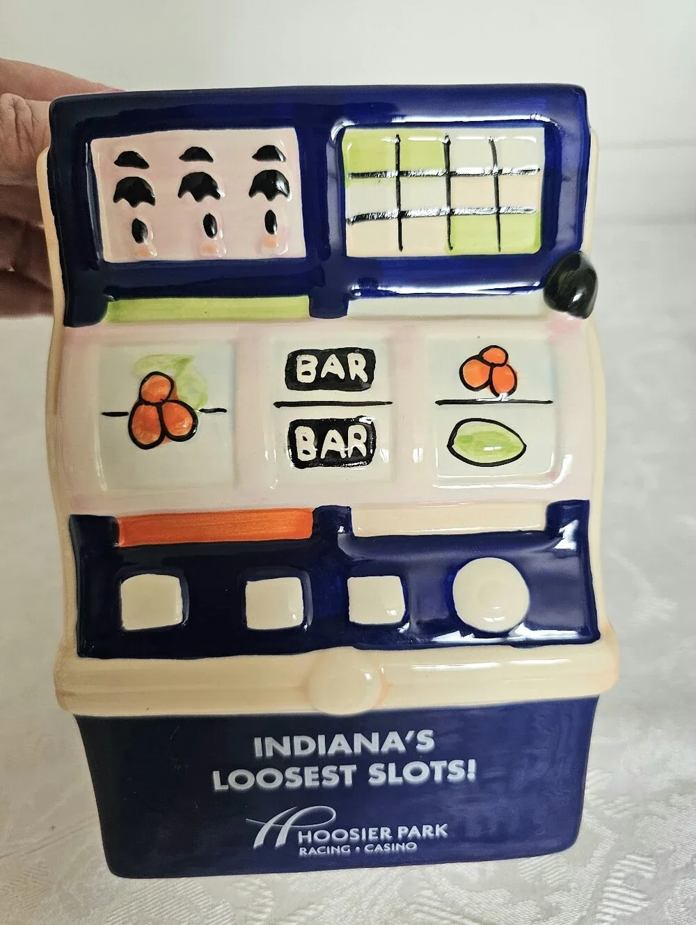 Novelty Ceramic Small Cookie Jar- Hoosier Themed